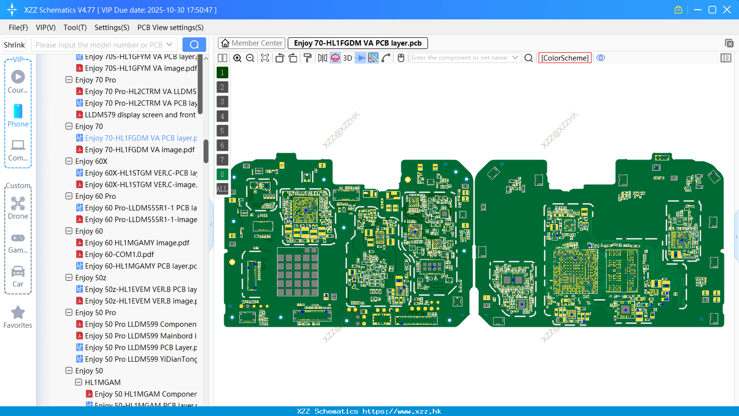 Huawei Enjoy 70-HL1FGDM VA PCB Layer